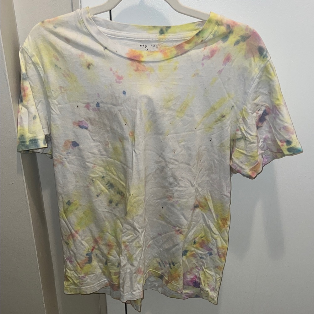 White Tie-Dye Short Sleeve Women's Tee